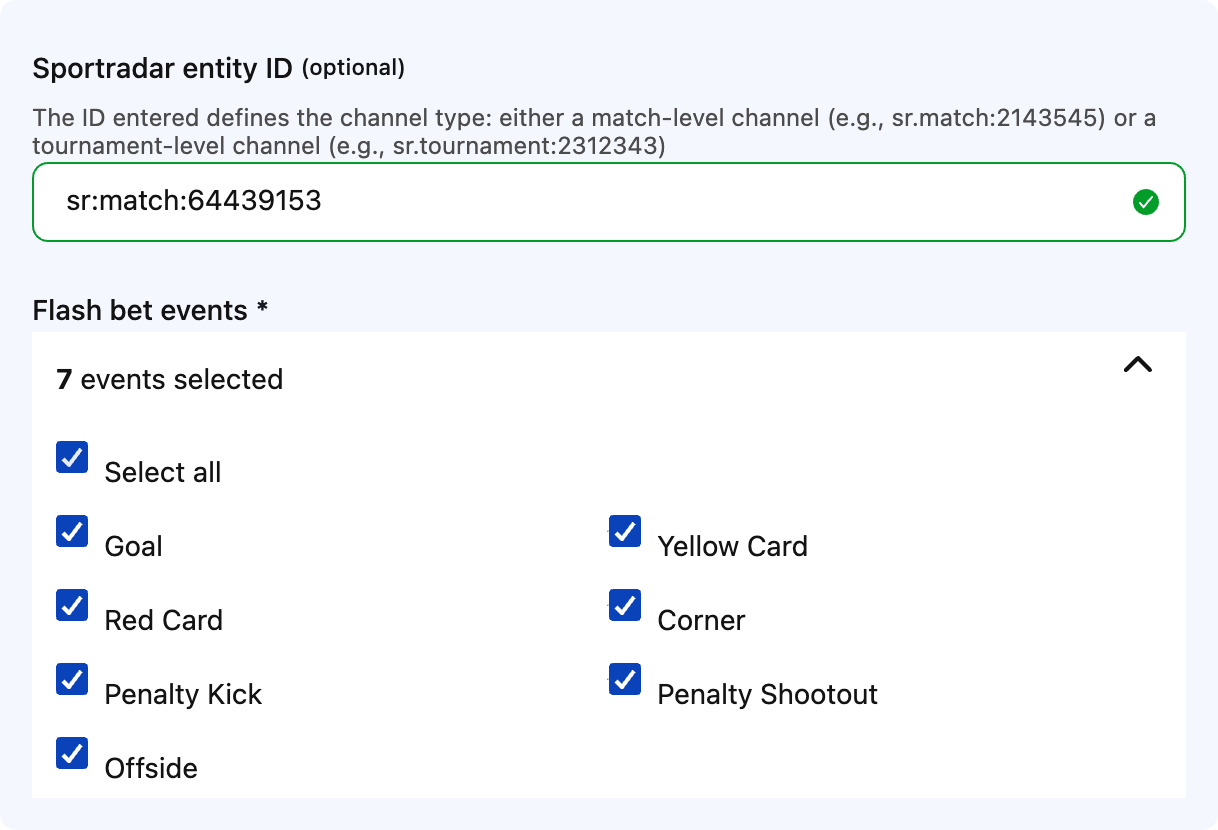 Moderation Sportradar Entity Id